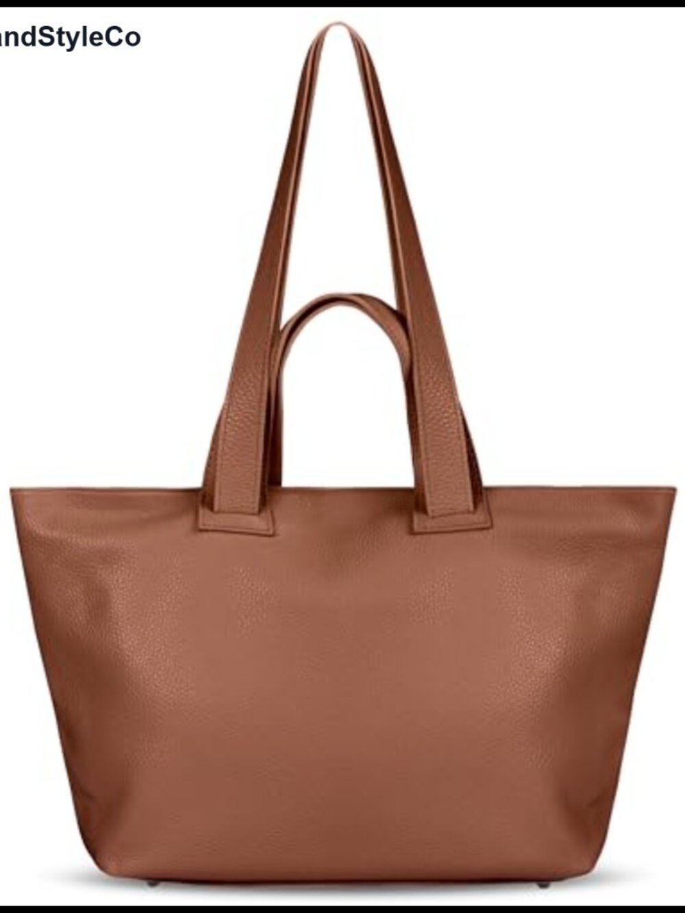 Italian Full-Grain Leather Tote Bag Women Soft Pebbled Shoulder Purse Large